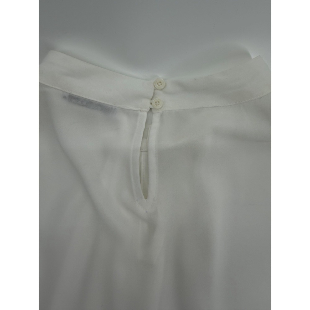 Calvin Klein Womens Gathered Neck Ivory Sleeveless Blouse Top Petites PXL *Notes - Picture 3 of 9
